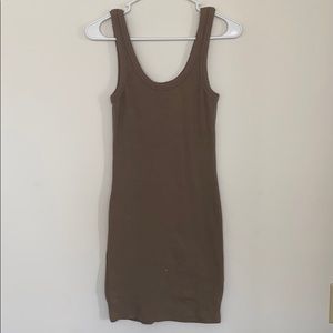 Taupe Ribbed Mini Bodycon Dress